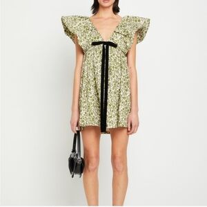 O.P.T Moda Didi Dress in Green Floral Size Large NWT